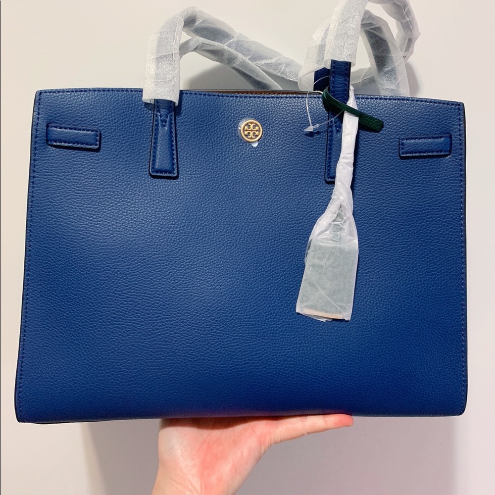 tory burch blue large tote